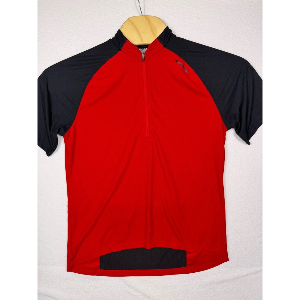 Sugoi Cycling Jersey Mens Medium Red Black 1/4 Zip Short Sleeve Made in Canada
